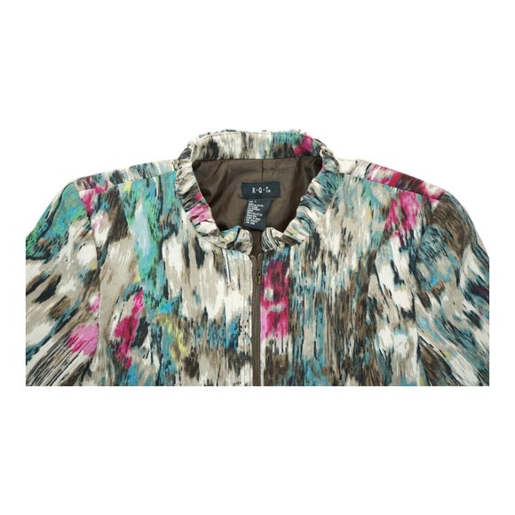 RQT Art Paint Splash‎ Print Full Zip Lined Corduroy Jacket Blazer Pockets L EUC - Picture 4 of 7